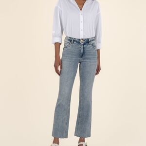 Kut from the Kloth Light Blue High Rise Kelsey Ankle Flare Jeans Women's 12